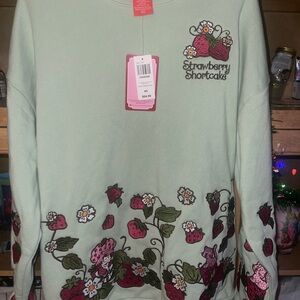 Women's Mint Green Sweater Strawberry Shortcake